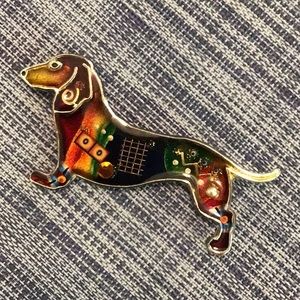 Dachshund multi-color 3” brooch.